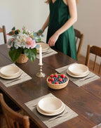 Leetaltree Light Brown Placemats Set of 4 - Heat Resistant Non-Slip Place mats for Dining Table, Washable Durable PVC Vinyl Woven Table Mats（Light Brown, 4）