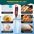 Copkim 12 Set Waterproof Food Thermometer for Water, Liquid, Candle and Cooking Digital Meat Thermometer with Long Probe Instant Read for Kitchen BBQ Grill Candy (Black,White,Red)