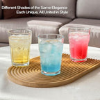 Highball Drinking Glasses Set of 6, 12.5 oz Glass Tumbler - Water Glasses & Beer Glassware for Kitchen - Durable Drinkware Set for Juice, Soda, Iced Tea & Cocktails - Heavy Base, Dishwasher Safe