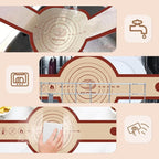 Silicone Bread Sling for Dutch Oven, 2 PCS Red Non-Stick & Reusable Bread Baking Mat with Extra Long Handles, Easy and Safe Sourdough Transfer, Dishwasher Safe Baker's Tools, Round and oval