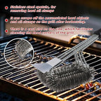 Grill Brush and Grill Brush for Outdoor Grill ，Scraper Extra Strong BBQ Cleaner Accessories Safe Wire Bristles Barbecue Triple Scrubbers Cleaning Brush for Gas/Charcoal Grilling Grates Wizard Tool