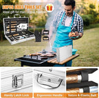 Cifaisi BBQ Grill Accessories Set, 38Pcs Stainless Steel Grill Tools Grilling Accessories with Aluminum Case, Thermometer, Grill Mats for Camping/Backyard Barbecue, Grill Set for Men Women