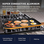 All American 1930 - Ultimate Flat Griddle with Ceramic Non-Stick Coating - Mustard Yellow - Durable & PFAS Free - For Easy, Prep, Cooking, & Cleaning - Made in the USA