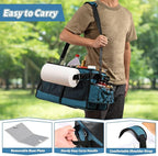 Lorbro Grill Caddy, BBQ Caddy with Paper Towel Holder, Portable Picnic Basket for Utensil and Condiment, Barbecue Grilling Tool Accessories Storage Organizer for Outdoor Griddle, Tailgate, Camping, RV