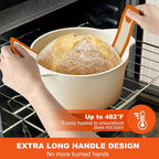 PLAPITATE Silicone Bread Sling for Dutch Oven Liner, Non Stick 2 PCS, Easy Clean Reusable Silicone Baking Mat with Long Handles, Easy to Transfer Sourdough Bread, Orange