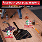 Senwosa 22” Pizza Oven Brush with Stone Scraper - Heat Resistant Stainless Steel Bristles, Extra Long Handle - Universal Fit for Most Pizza Ovens