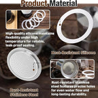 1 Set BIA640310 Espresso Machine Replacement Parts, Compatible with Bialetti Moka Express Dama 9-Cup, Includes 8 Silicone Sealing Rings And 4 Stainless Steel Filter Plates, Durable And Easy To Clean