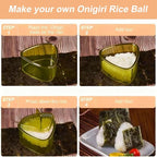 3PCS Clear Green Onigiri Rice Ball Mold Maker Kit, Musubi Press, Triangle Sushi Press for Kid Lunch Bento, Non-stick, BPA-Free