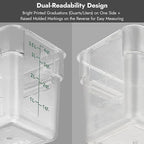 CURTA 4 Pack Food Storage Container with Red Lid - NSF Listed Commercial Grade in 8.0 Qt - Square, Clear, Polycarbonate