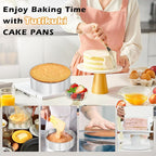 6 Inch Cake Pan - 3PCS Stainless Steel Smash Cake Baking Pans Tins with 100 PCS Parchment Paper, Round Bakeware for Party Birthday Wedding, Mirror Finish & Dishwasher Safe