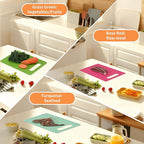 Luckyiren Kitchen Cutting Board Set of 6, Plastic Cutting Boards with Easy Grip Handle for Kitchen Cooking, Non Slip Cutting Mat Pad for Meat, Fruit, Vegetables, 12 Inch by 8 Inch