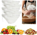 5 Pack Reusable Fine Mesh Cheesecloth Bags for Straining, 20‘’x7‘’ Bowl-Shaped Food Filter Bag, Great for Nut Milk, Juice, Soy Milk, Nylon Juicer Bags(L)