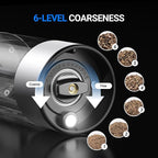 ThermoMaven 110ml Rechargeable Electric Salt and Pepper Grinder Set - 6 Adjustable Coarseness, Washable Parts, Built - in LED for Easy and Accurate Grinding, 2 Packs, Pearly White