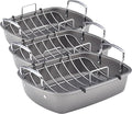 Circulon Nonstick Roasting Pan/Roaster with Rack - 17 Inch x 13 Inch,Gray,(Pack of 3)