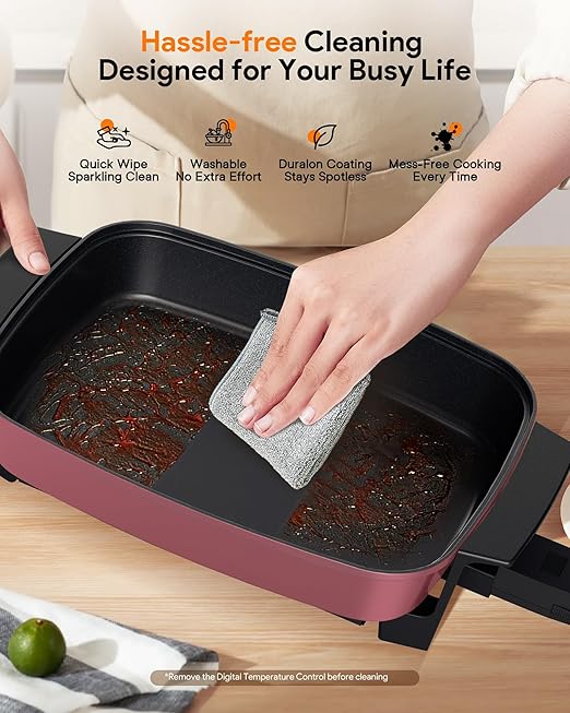 Nuwave Medley XL Digital Electric Skillet, Family Size Griddle w/Glass Lid, 2025 New & Improved Precision Heating, 100°-425°F, PFAS Free G11 Nonstick Ceramic Coating, Portable Hot Plate, 7qt Capacity