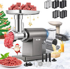 Meat Grinder Electric 3200W Meat Mincer Chopper Machine Multifunctional with Cutting Blade 3 Grinding Plates 3 Sausage Stuffers Kubbe Kit Juicer Cheese Grater Veggie Shredder