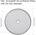Boao 6 Pieces French Press Replacement Filters Mesh Filters Replacement 4 Inch Stainless Steel Replacement Screen for 1000 Ml, 34 Oz, 8 Cup French Press Coffee Makers and Tea Machines