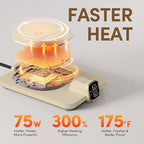 Coffee Mug Warmer & iKago Mug Set, Temperature Control Smart Heated Mug for Desk, Electric Coffee Warmer with Auto Shut Off & Real-Time Temp Display, Gifts for Men Women, 15oz Ceramic Mug
