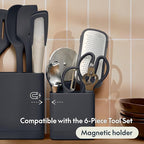 bella 7-Piece Modular Gadget Set, Grater, Pizza Cutter, Ice Cream Scoop, Peeler, Shears, Bottle Opener, Crock with removable divider, Dishwasher Safe, Oatmilk