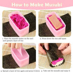 6 Pcs/Set Musubi Maker Kit with Luncheon Meat Slicer - Non-Stick Rice Ball Onigiri Press Mold, BPA-Free Sushi Mold for Hawaiian Musubi