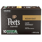 Peet's Coffee, Medium Roast Keurig K-Cup Pods - Cafe Domingo 10 Count (1 Box of 10 Pods)