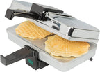 Pizzelle Maker- Polished Electric Holiday Baker Press Makes Two 5-Inch Cookies at Once- Christmas Baking Supplies for Party- Italian Dessert Treat Making with Recipe Guide- Cookie Swap Gift for Her