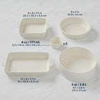 Pyrex (8-Piece) Ceramic Complete Bakeware Set, Nonstick Pie, Casserole, Cake, Lasagna Oven Pans, Bakers, For Baking, Roasting, Steaming
