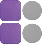 LUTER 4pcs Jar Opener, Rubber, Multi-function Silicone Bottle Opener for Seniors with Weak Hands Lid Cap Gripper Pads Kitchen Coasters Gadgets(Grey, Purple)