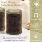 JOVGANK Green Vintage Hobnail Drinking Glasses Set of 6, Water Tumbler 15oz, Kitchen & Bar Beaded Highball Glasses, Beverage Glass Cups for Water, Beer, Juice, Housewarming and Mother's Day Gift