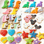Stainless Steel Cookie Cutters, Mickey Unicorn Dinosaur Heart Star Cookie Cutters, Metal Biscuit Cutter Molds for Baking or Valentine's Day Christmas Holiday Party Decorations
