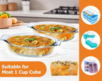 Mini Casserole Dish Oval 2 Pack, 13oz Glass Baking Dish, Banana Split Bowls, Single Serving, Individual Bakeware Baking Pans for Oven Microwave Air Fryer, Clear Prep Bowls