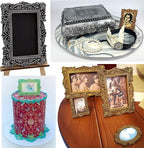 Baroque Photo Frame Fondant Molds Picture Frames Silicone Mold Vintage Mirror Frame Molds for Cake Decoration Cupcake Topper Chocolate Candy Polymer Clay Gum Paste Set of 2