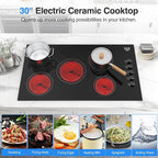 VBGK Electric Cooktop 36 inch,Built-in 36 inch Electric Cooktop 8000W Power Control by Knob, 36 induction cooktop with 9 Power Levels with Child Safety Lock, Timer,Over-Temperature 220V-240V.