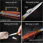 SPEENSUN Oyster Shucking Knife Set - 2 Knife and 1 Glove XL, Not Easy to Break or Bend, More Secure with Glove