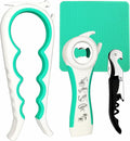 Otstar Jar Opener Bottle Opener and Can opener for Weak Hands,Seniors with Arthritis, Elderly, Jar Lid Opener Gadgets with Rubber Jar Opener Gripper Pad and Corkscrew Opener