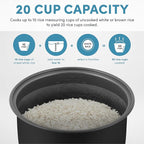 AROMA Professional Digital Rice Cooker, 10-Cup (Uncooked) / 20-Cup (Cooked), Multicooker, Slow Cooker, Steamer, Oatmeal Cooker, Egg Cooker, STS, 5 Qt, Gray, ARC-5200SG