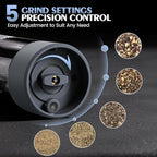 Salt and Pepper Shakers Electric Salt Pepper Grinder Set Kitchen Accessories Upgraded Larger Grey Battery Salt Pepper Grinder Shakers Cooking Birthday Gifts for Men
