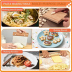 10 Pcs Pasta Making Tools, Pasta Making Kit with Pasta Drying Rack,2 Rolling Pins,Gnocchi Board,Pasta Cutting Tools,2 Ravioli Makers,Making Dumplings.All-in-One Pasta Making Accessories for Home