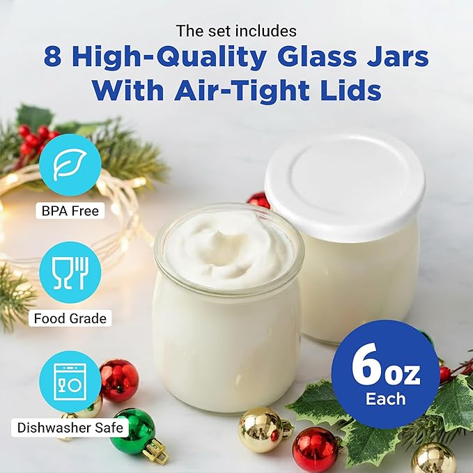 Ultimate Probiotic Yogurt Maker w/Adjustable Temperature & Time Control - Make Trillions of Live Probiotics - Best 2025 Men & Womens Christmas Gifts for Family & Friends - ULTIMATE LIFETIME WARRANTY