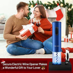 Secura Electric Wine Opener, Automatic Electric Wine Bottle Corkscrew Opener with Foil Cutter, Rechargeable (Blue)