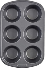 GoodCook Everyday Nonstick Steel Jumbo Texas Muffin Pan,6-cup,Gray,(Pack of 12)