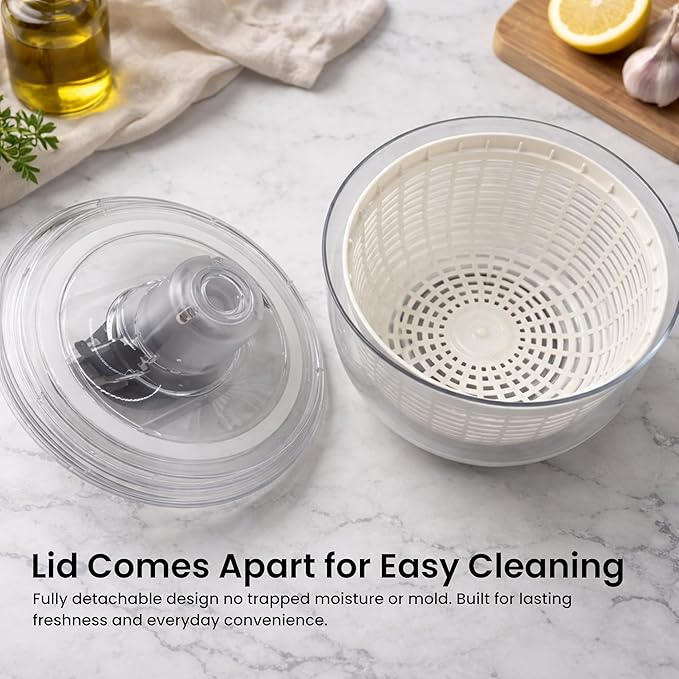 Good Grips Salad Spinner 3.6L – Large Lettuce Spinner & Salad Cleaner with Bowl & Lid, Fruit Washer, Vegetable Cleaner, Strainer Bowl, Fast Drying Multipurpose Kitchen Tool