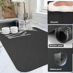 HotLive Dish Drying Mat for Kitchen Counter, Heat Resistant Drainer Mats with Non-slip Rubber Backed, Hide Stain Kitchen Super Absorbent Draining Mat, Easy to Clean Dish Rack Pad, Black 18"x28"