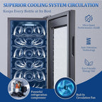 18 Bottle Compressor Wine Cooler Refrigerator with Lock, Freestanding Wine Fridge, 41°F-64°F Digital Temperature Control, Large Wine Cellar for Red, White, Champagne, and Sparkling Wine – Black