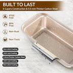 11 Piece Baking Set | Nonstick & Non Toxic Bakeware Sets Baking Pans Set | Carbon Steel Baking Supplies Include Notebook, Cookie Sheets, Roasting Pan, Muffin Pan, Cake Pan, Pizza Pan, Loaf Pan