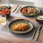 12 Piece Stoneware Dinnerware Set for 4 – Plates & Bowls Dish Set