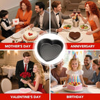 Tiawudi Heart Shaped Cake Pans, Large Baking Pan for Lovely Cakes, Nonstick Baking Molds, 9 Inch Cake Tins for Wedding, Birthday, Party & Family, Set of 2