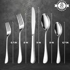 LIANYU 20 Piece Silverware Flatware Cutlery Set, Stainless Steel Utensils Service for 4, Include Knife Fork Spoon, Mirror Polished, Dishwasher Safe