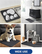 Dish Drying Mat for Kitchen Counter, 17"x31.5" Dish Drying Pad with Non-slip Rubber Backed, Hide Stain Anti Absorbent for Kitchen Counter, Drying Mat for Coffee Machine Dish Rack (Black)