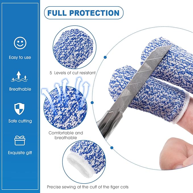 CHENGU 8 Pieces Finger Guard Set for Cutting Food Vegetables Stainless Steel Knife Cutting Protector Thumb Guard Protector to Avoid Hurting When Slicing and Chopping